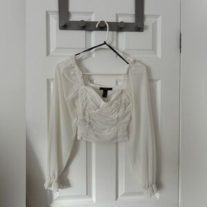 White corset long sleeve top